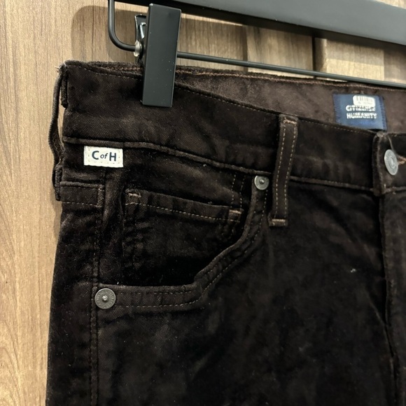 Citizens of Humanity Lilah High Rise Velvet Bootcut Pant Pony Dark Brown Size 27 - Picture 4 of 15